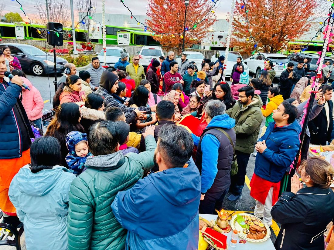 The BAJCCA family at Chhath Puja, Mississauga